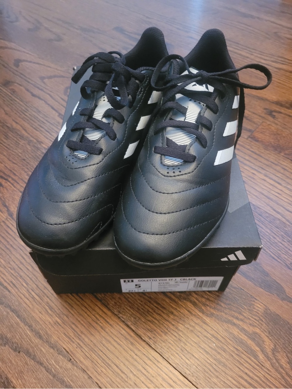 Adidas Kids Black and White Soccer Sneakers/Turf shoes